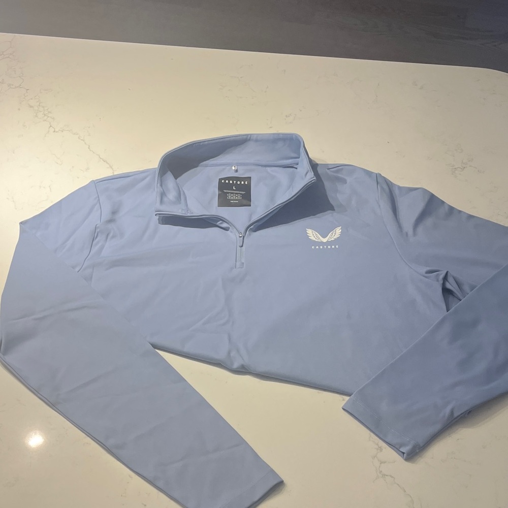 Mens/Unisex Blue Zip Up Sports top by Castore